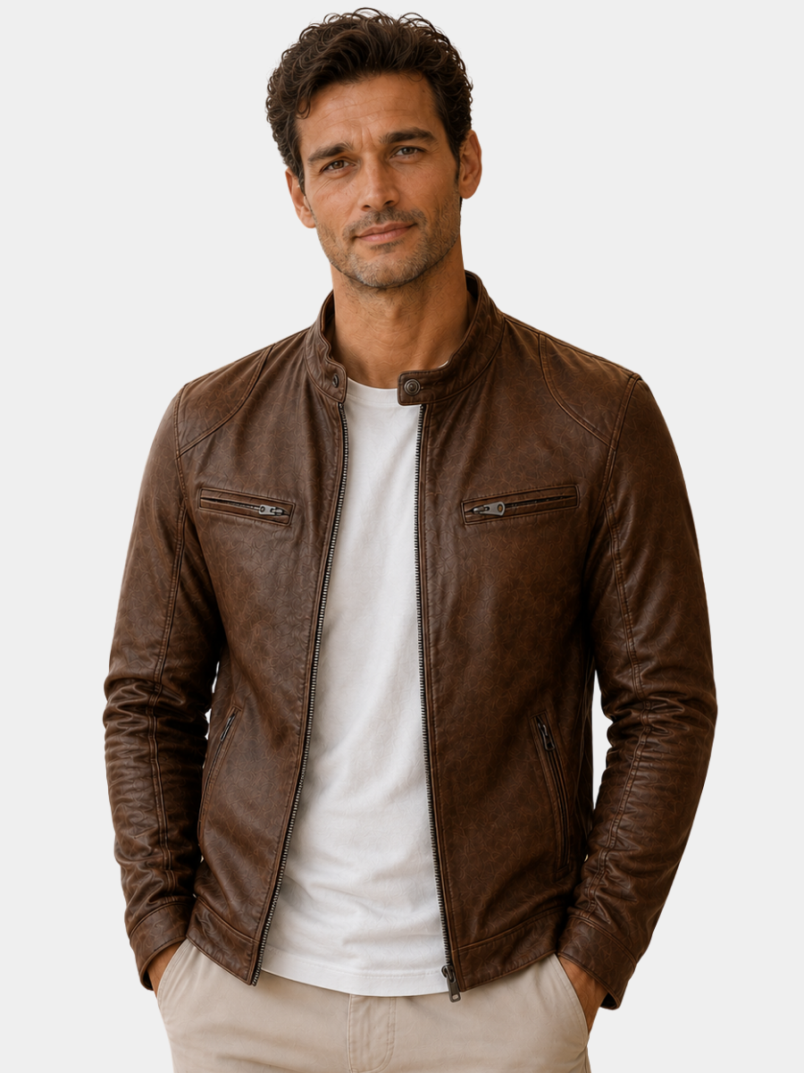 Jacket Leather Rider Structured Fit