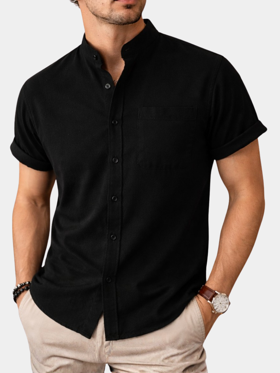 Polo Shirt Linen Muscle Fit Short Sleeve