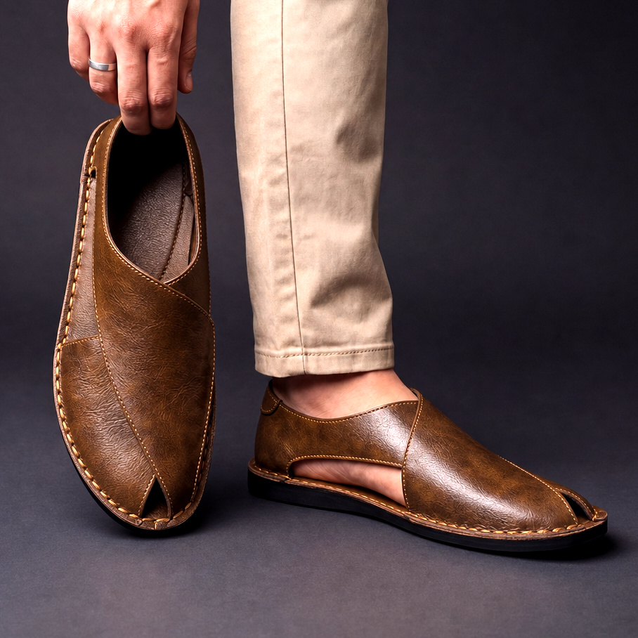 Men's Open-Toe Slip-On Casual Sandals original source photo 1