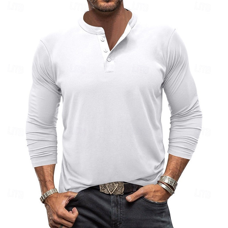 Men's Classic Long-Sleeve Henley Top original product view 1