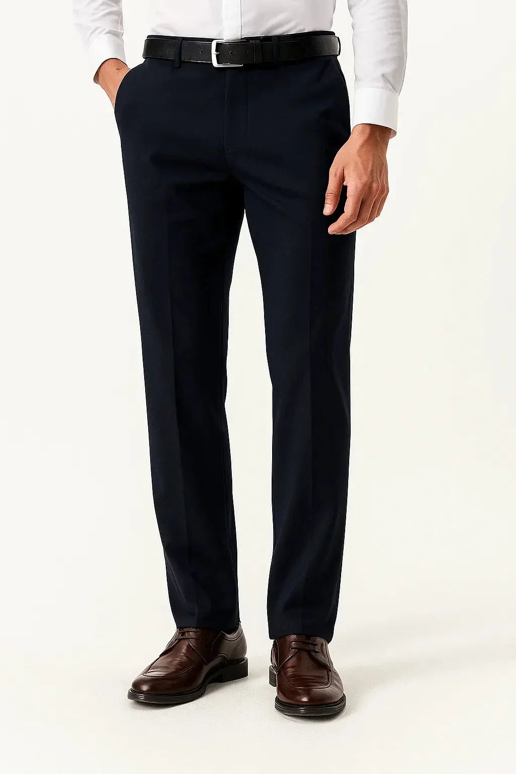 Trousers Slim Fit Flat Front Pressed Crease