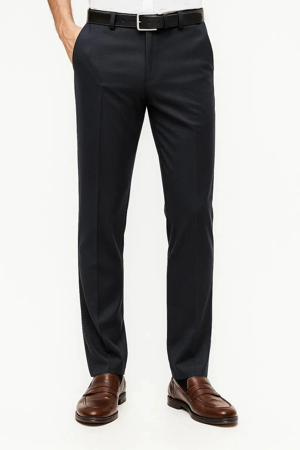 Trousers Slim Fit Flat Front Pressed Crease