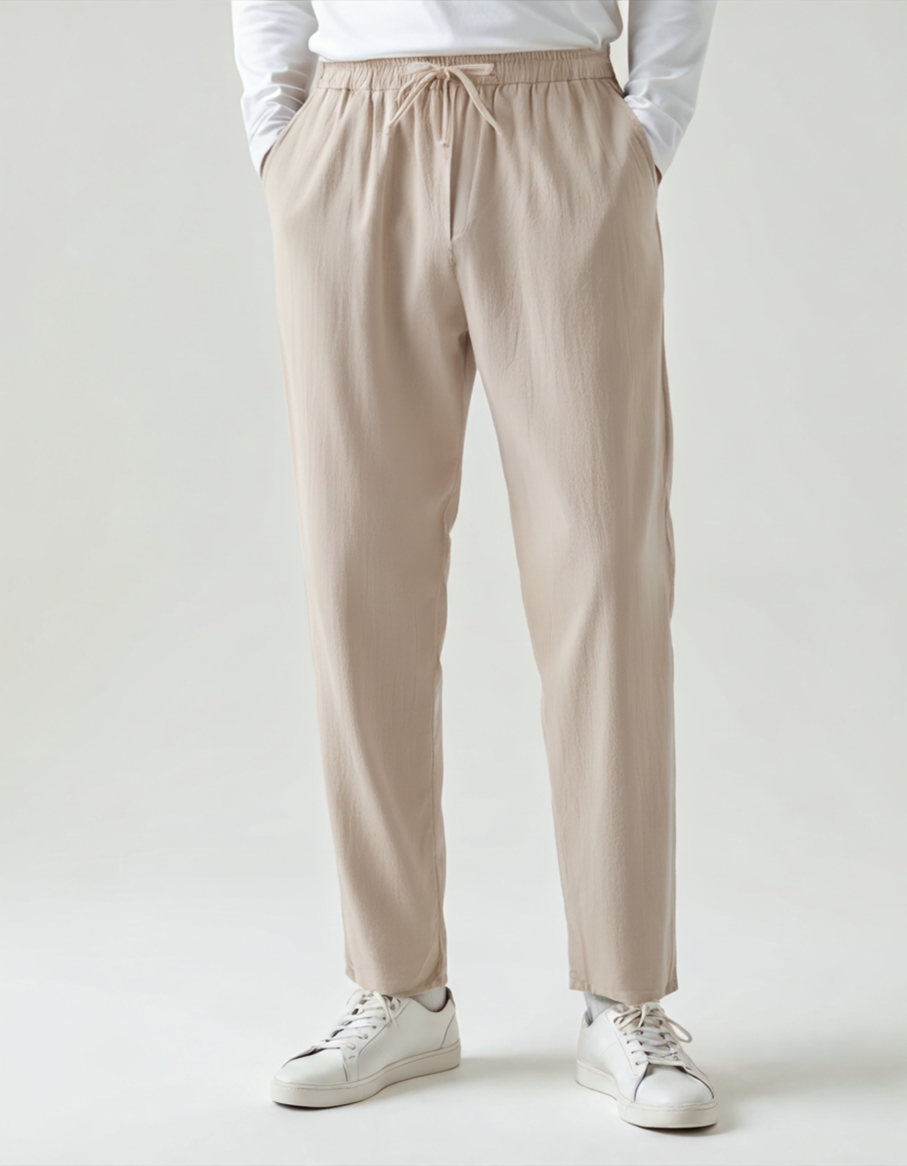 Trousers Linen Relaxed Fit Elasticated Waist