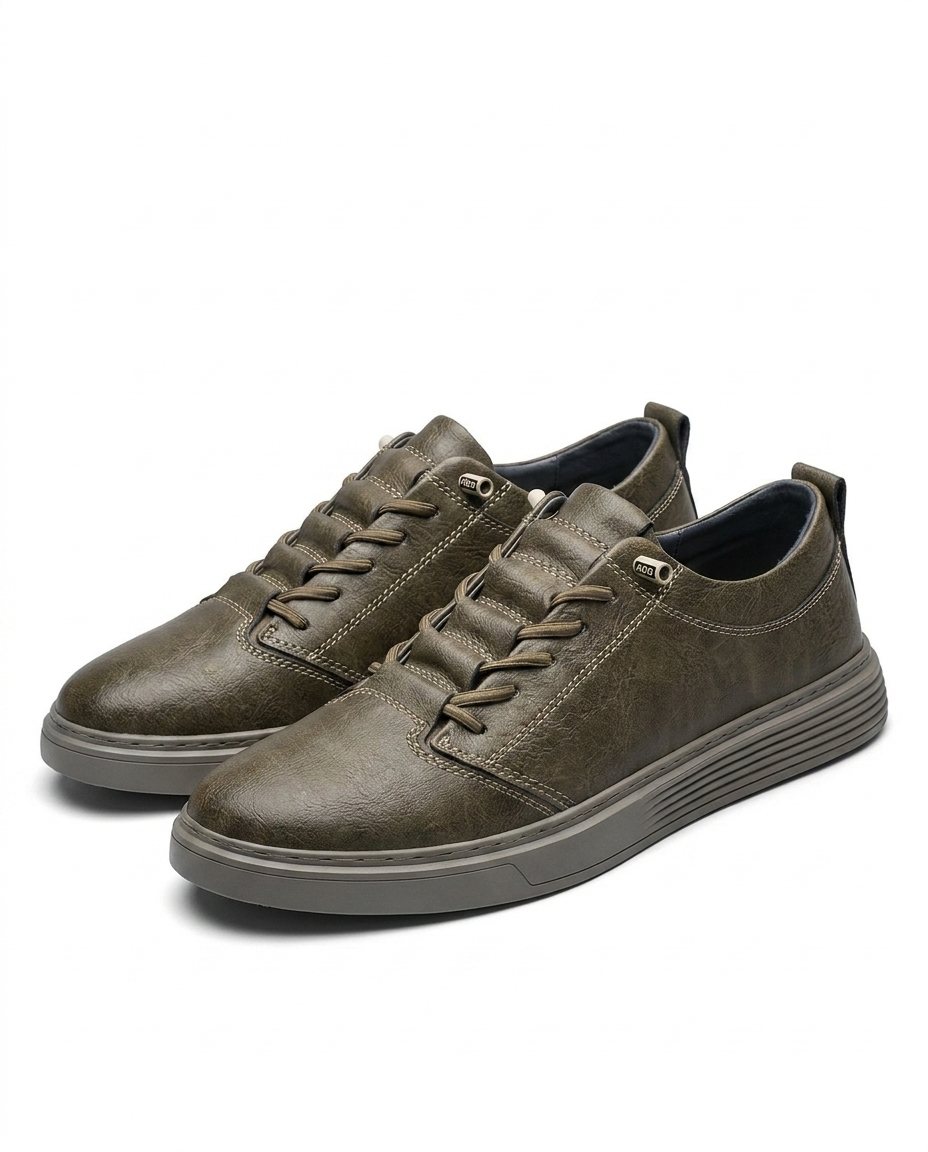 Men's Smart Trainers Low-Top Lace-Up Sneakers with Tonal Sole