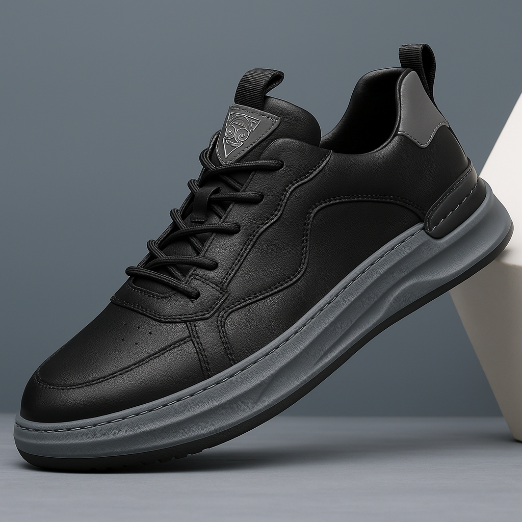 Men's Chunky Trainers Lace-Up Low-Top Sneakers with Perforated Toe Panel
