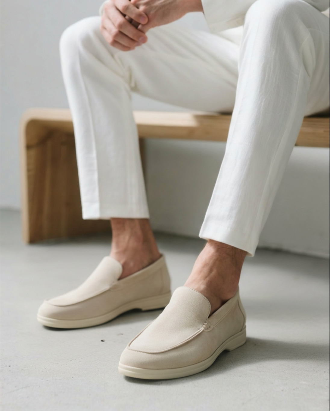 Suede Loafers Men Slip On Casual Summer Shoes