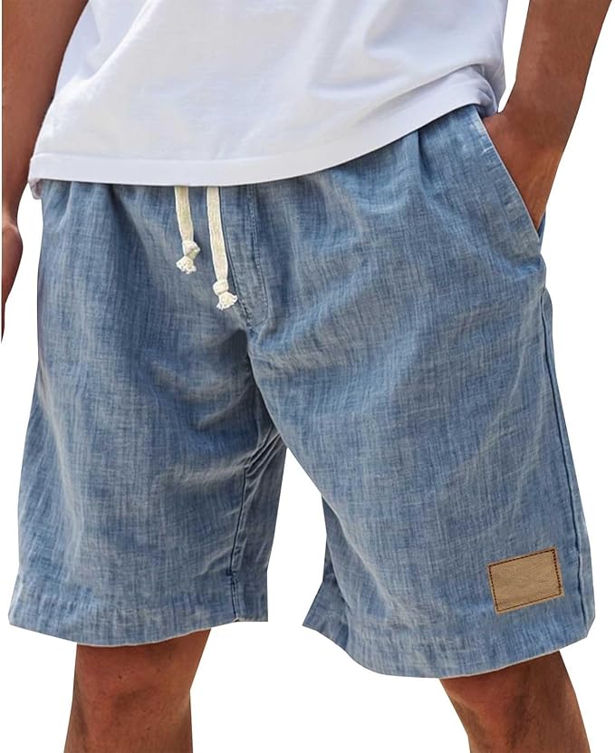 Shorts Cotton Blend Relaxed Fit Drawstring Waist