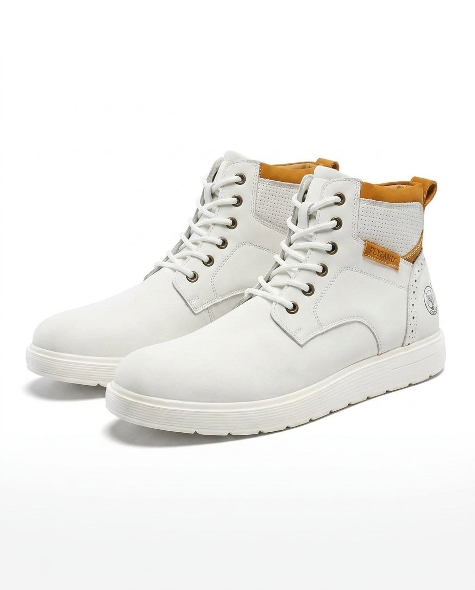 Men's Casual Lace-Up Boots with Padded Collar and Thick Sole