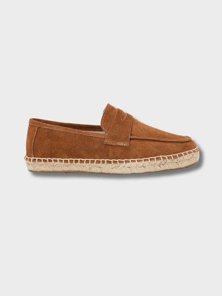 Loafer Suede Penny Espadrille Jute Sole