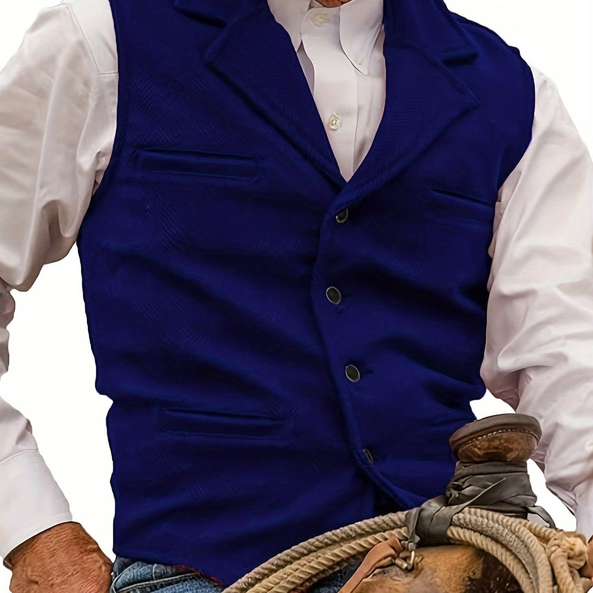 Men's Herringbone Notch-Lapel Waistcoat photo 5