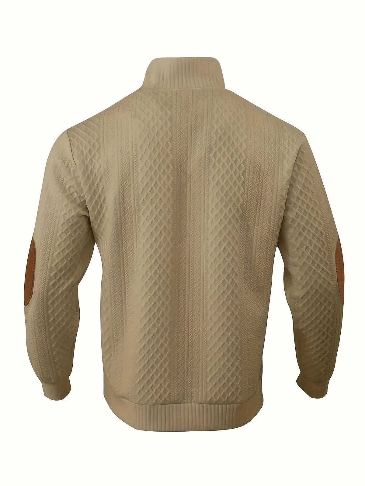 Men's Stand-Collar Button-Neck Textured Jumper photo 7