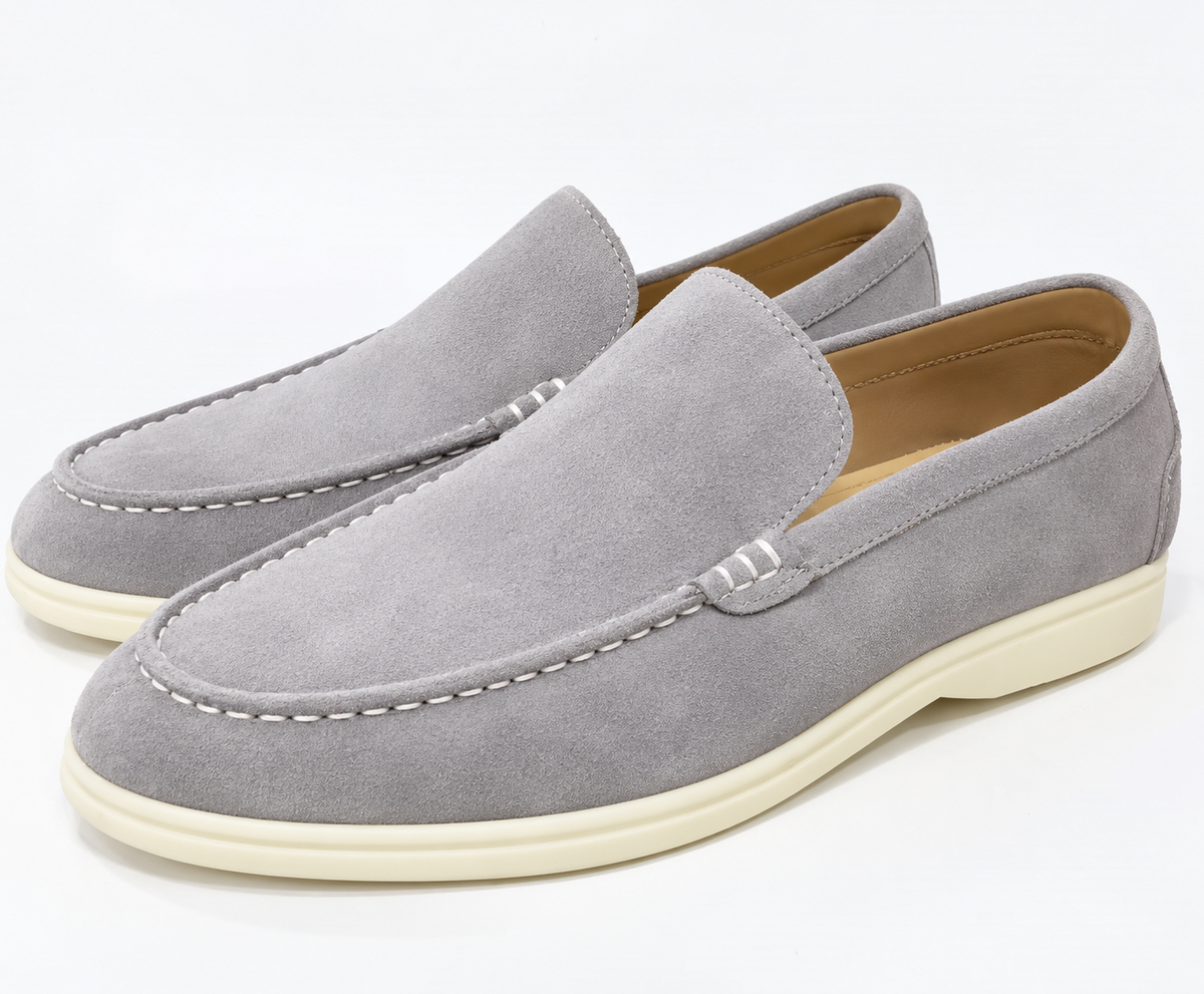 Men's Suede-Look Slip-On Loafers Lightweight Comfortable Casual Flat Shoes