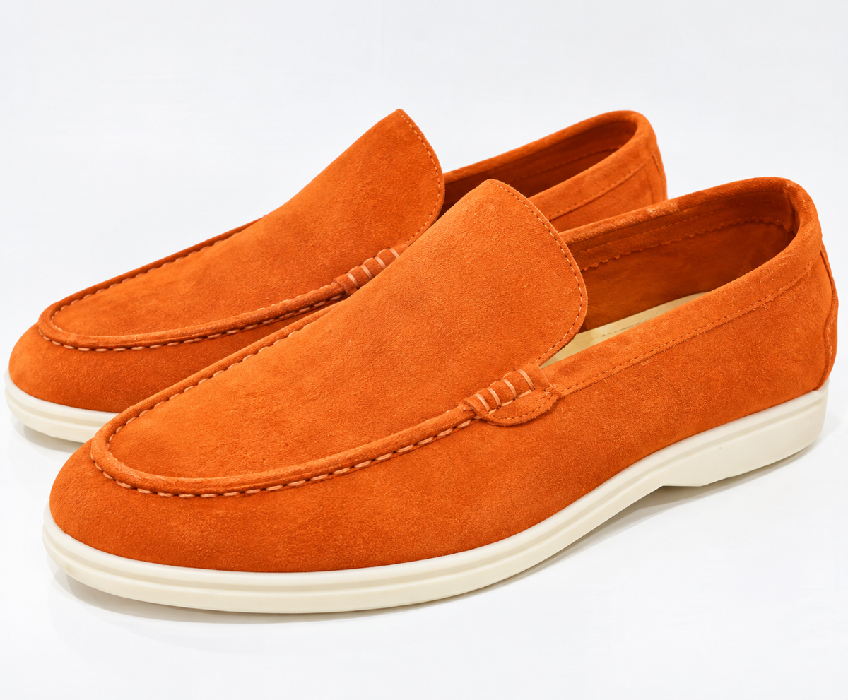 Men's Suede-Look Slip-On Loafers Lightweight Comfortable Casual Flat Shoes