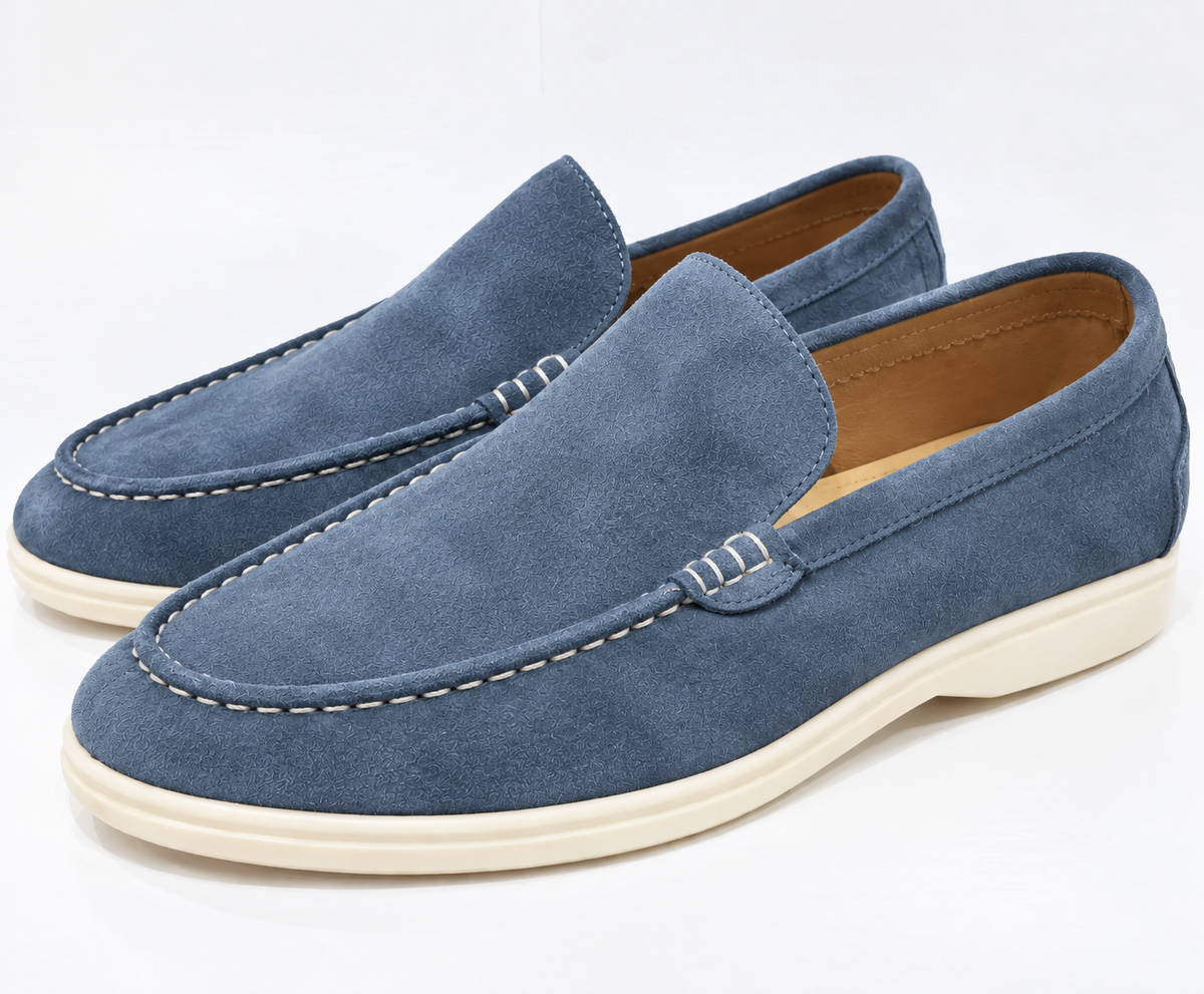 Men's Suede-Look Slip-On Loafers Lightweight Comfortable Casual Flat Shoes