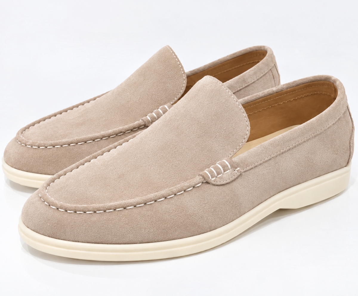 Men's Suede-Look Slip-On Loafers Lightweight Comfortable Casual Flat Shoes