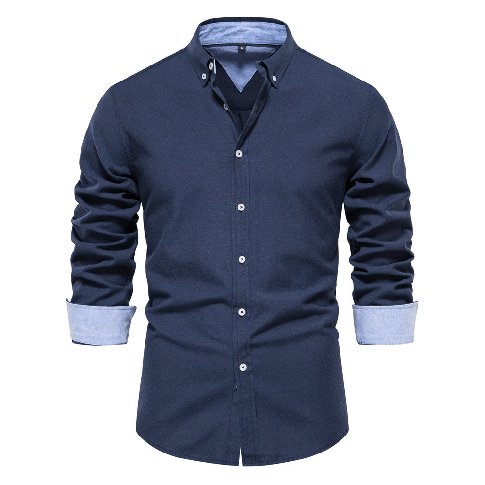 Men's Button Down Collar Shirt with Contrast Cuff Detailing