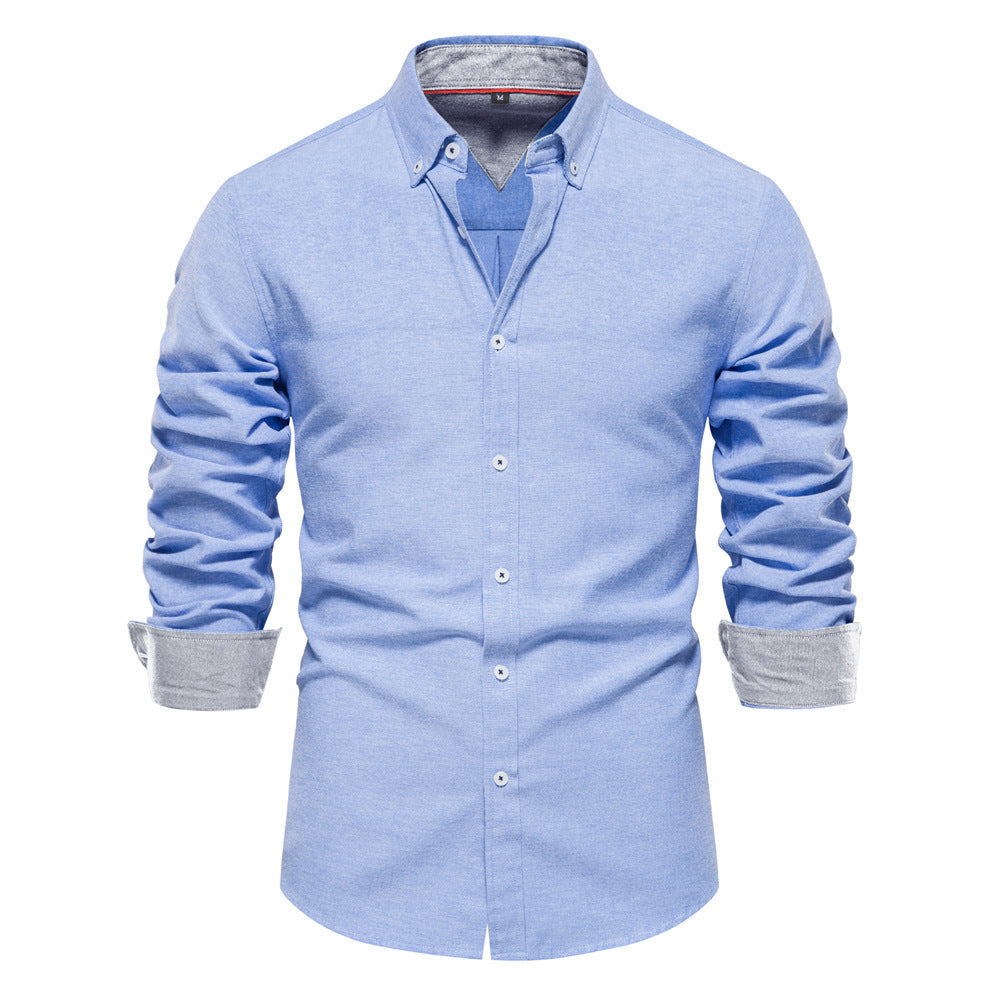 Men's Button Down Collar Shirt with Contrast Cuff Detailing