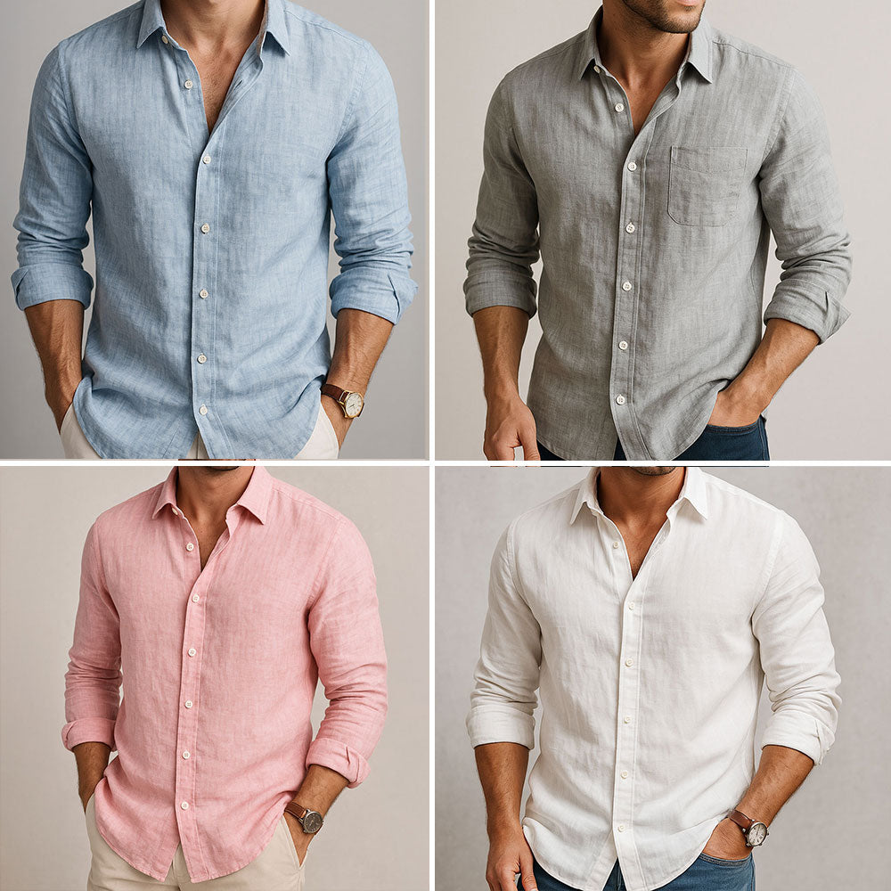 Shirt Slim Fit Button Down Point Collar