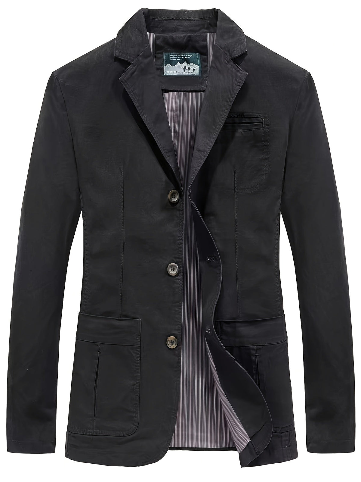 Men's Unstructured Cotton Blazer Notch Lapel Casual Workwear Jacket