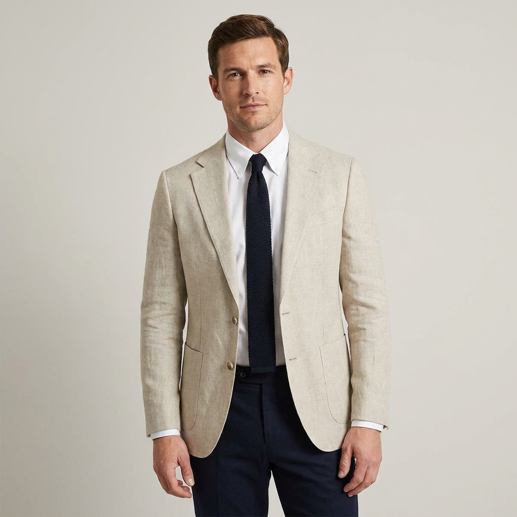Blazer Slim Fit Two Button Notch Lapel Breast Pocket