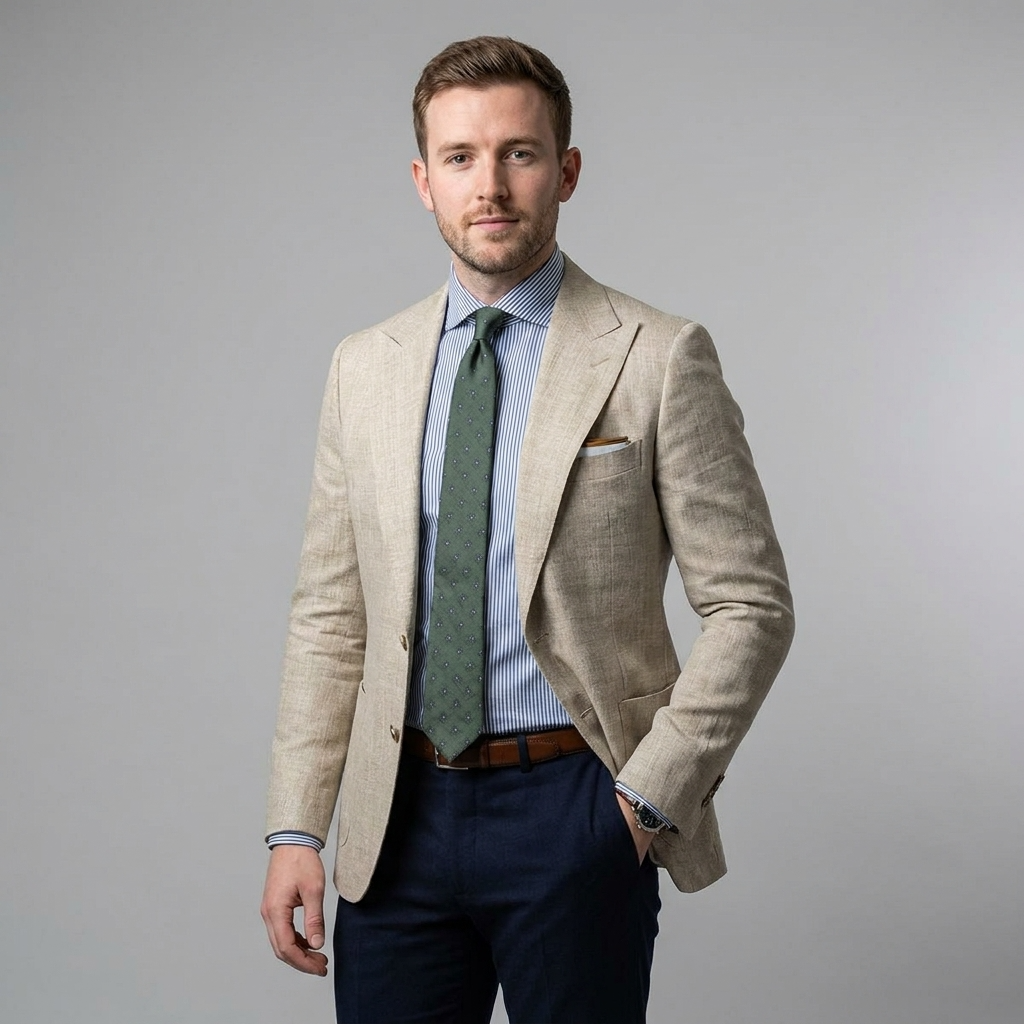 Blazer Slim Fit Two Button Notch Lapel Breast Pocket