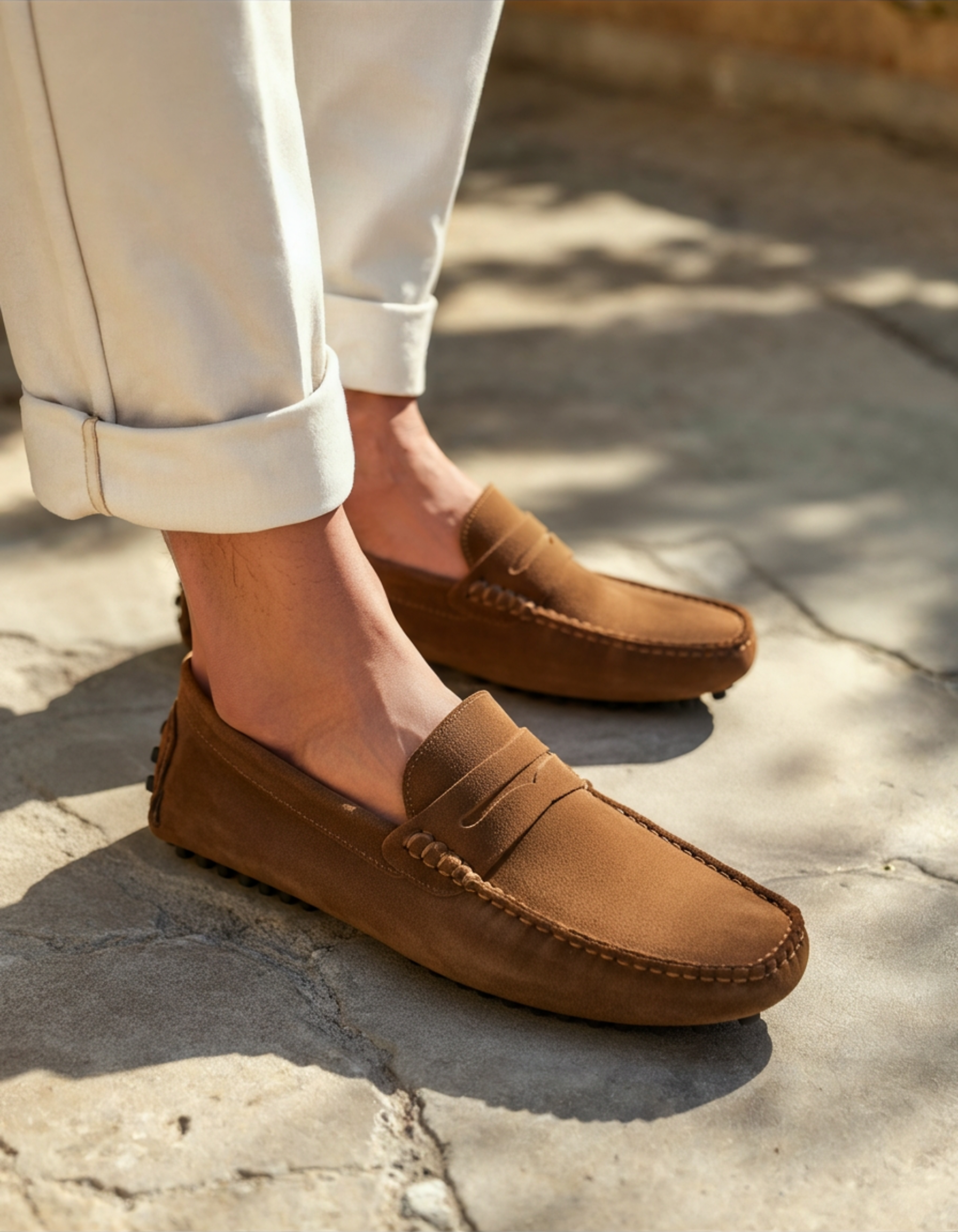 Loafer Suede Penny Slip On Driving Moccasin Sole
