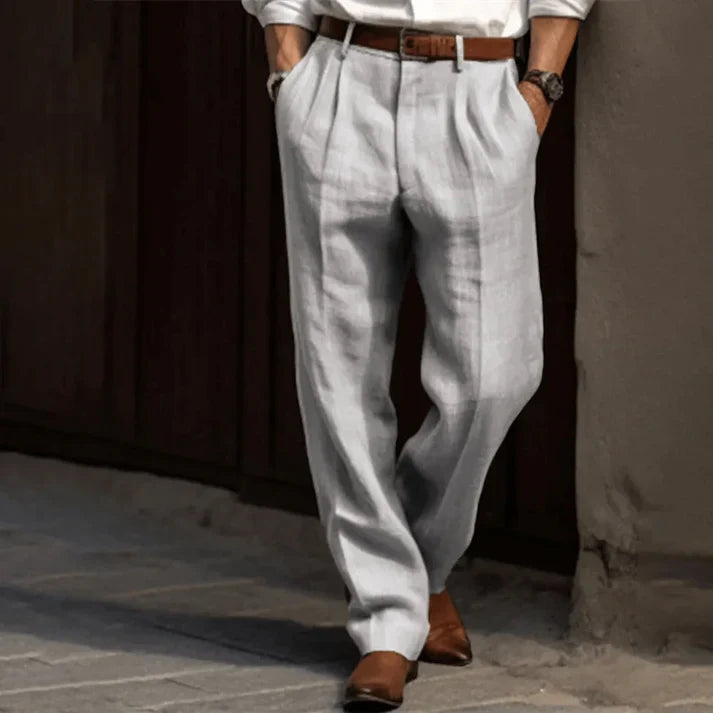 Men's Pinstripe Tailored Casual Trousers original photo 1