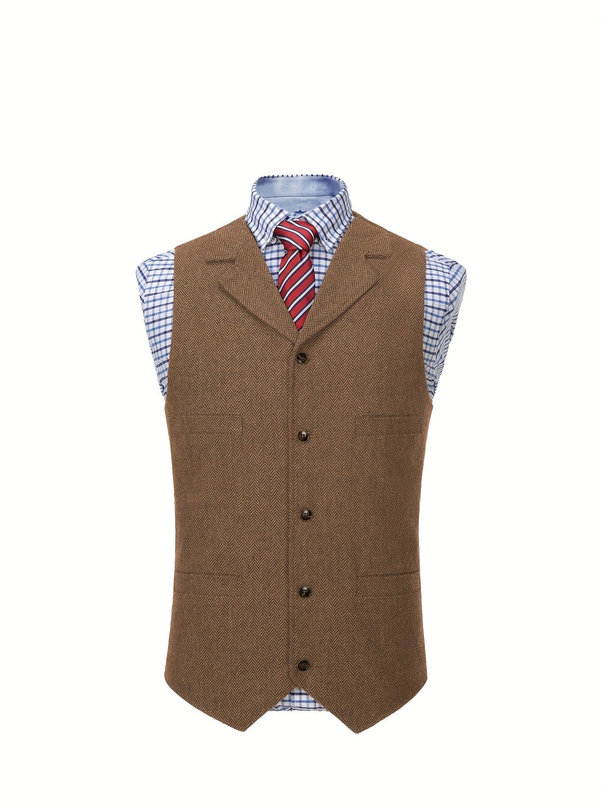 Men's Herringbone Notch-Lapel Waistcoat photo 15
