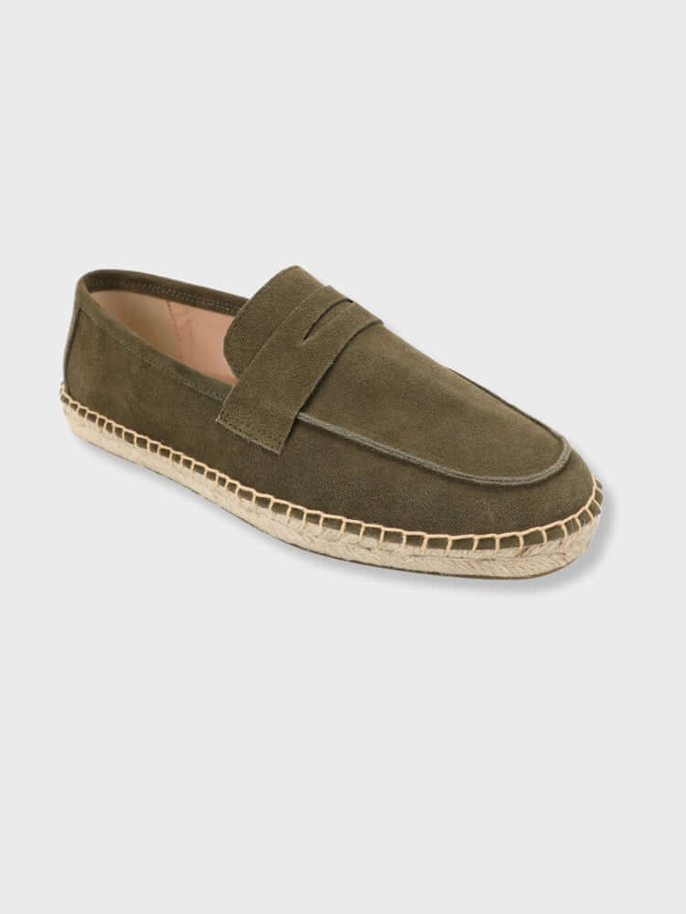 Loafer Suede Penny Espadrille Jute Sole