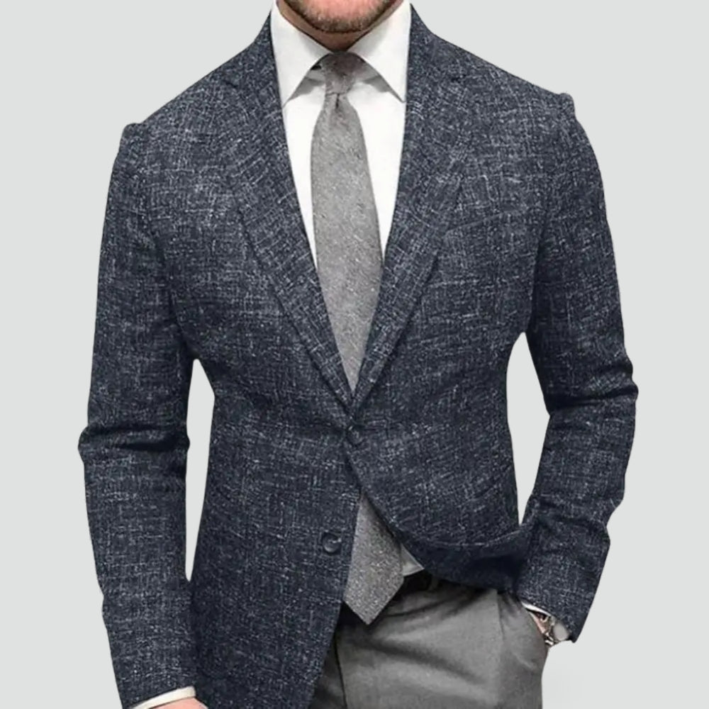Men's Textured Notch Lapel Blazer Regular Fit
