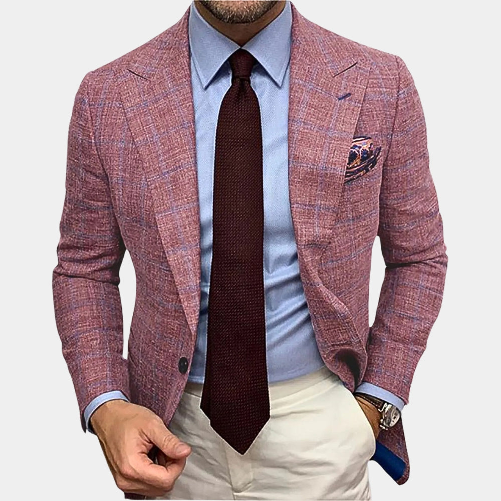 Men's Textured Notch Lapel Blazer Regular Fit