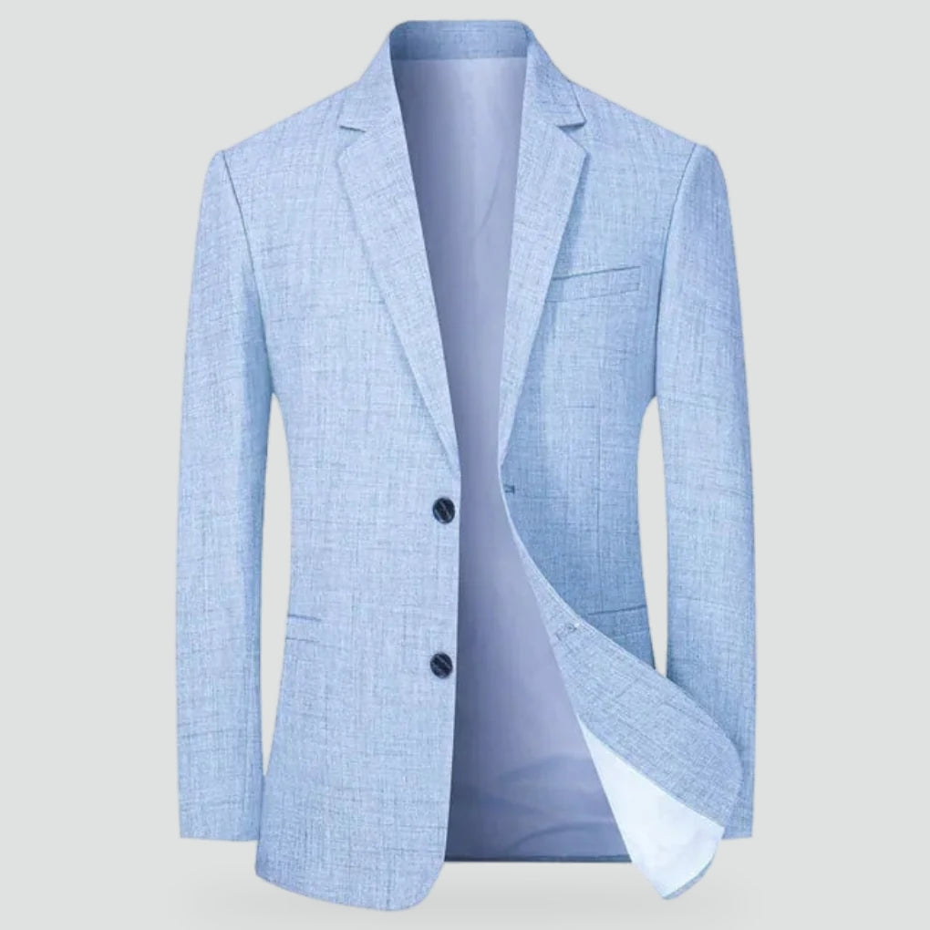 Men's Textured Blazer Slim Fit Notch Lapel Smart Casual Jacket