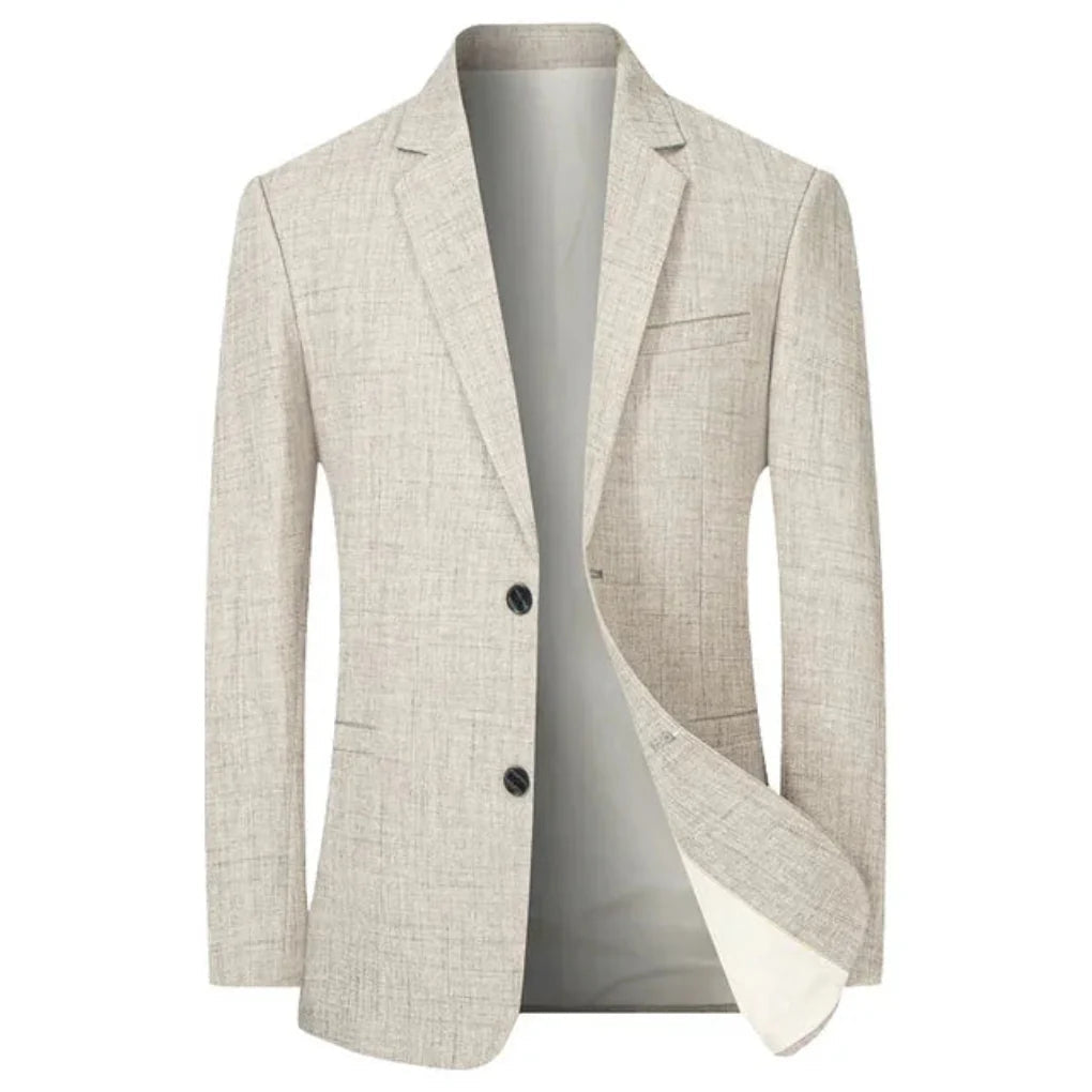 Men's Textured Blazer Slim Fit Notch Lapel Smart Casual Jacket