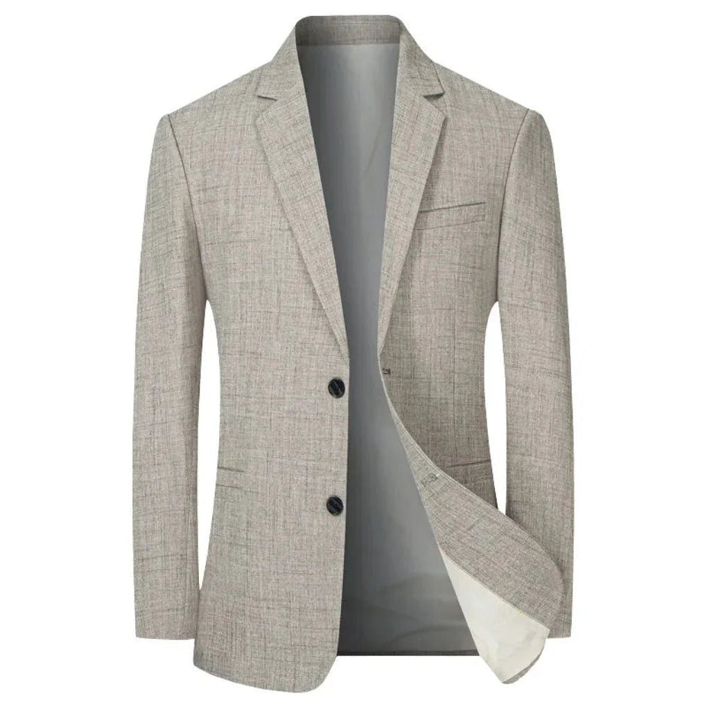 Men's Textured Blazer Slim Fit Notch Lapel Smart Casual Jacket
