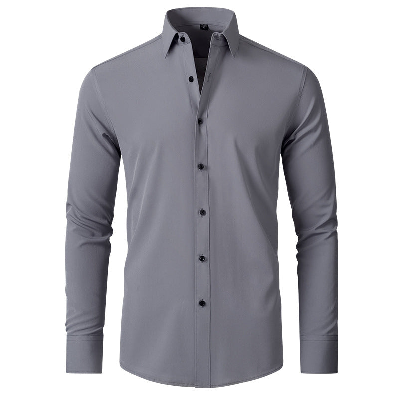 Men’s Slim-Fit Stretch Non-Iron Shirt with Classic Collar