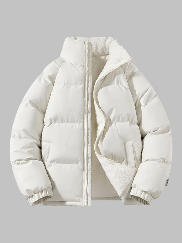 Men's Puffer Jacket with Hood and High Collar