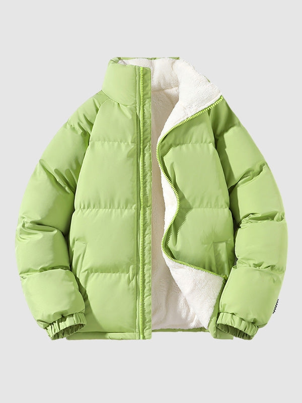Men's Puffer Jacket with Hood and High Collar