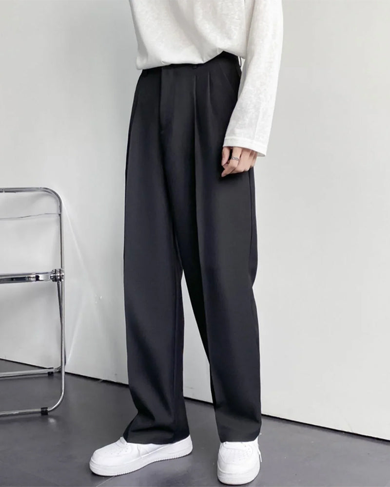 Trousers Cotton Wide Fit Relaxed Tailoring