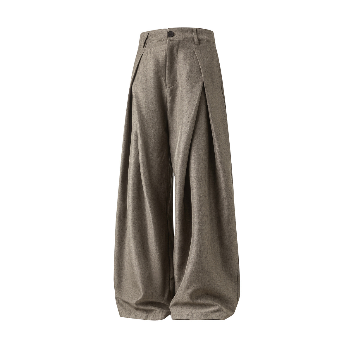 Men's Wide Leg Trousers Woven Fabric High Waist Pleated Front