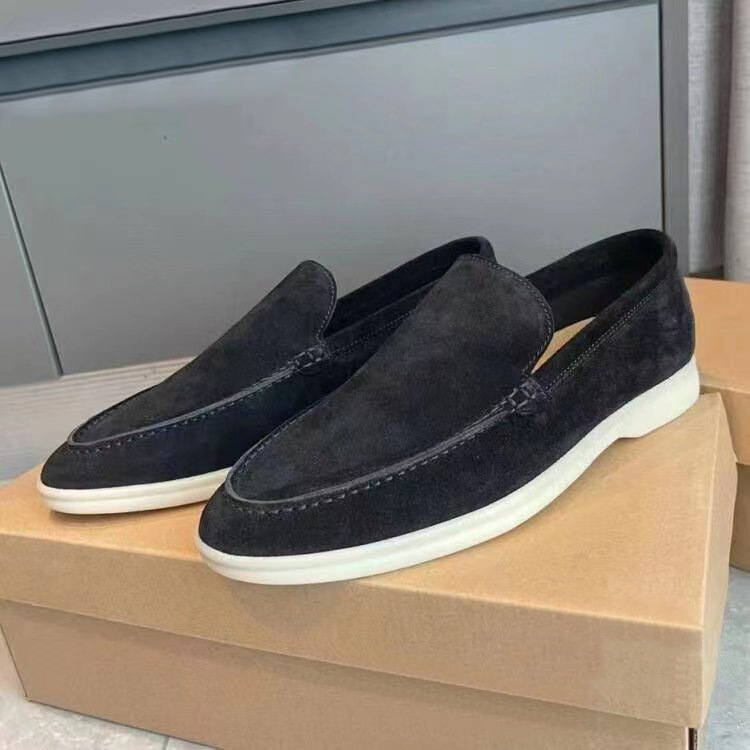 Men's Suede-Look Slip-On Loafers Lightweight Comfortable Casual Flat Shoes