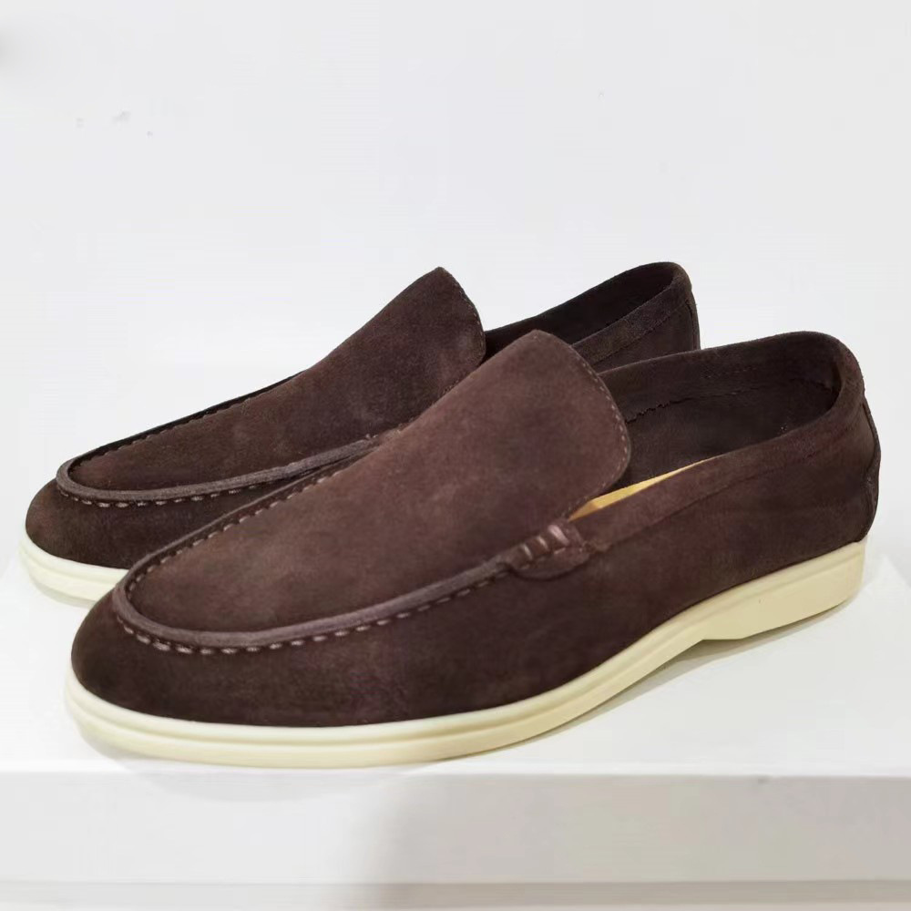 Men's Suede-Look Slip-On Loafers Lightweight Comfortable Casual Flat Shoes
