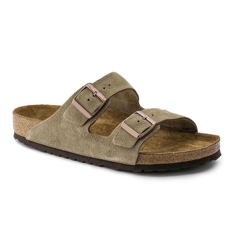 Men's Sandal Leather Cork Footbed Adjustable Buckle