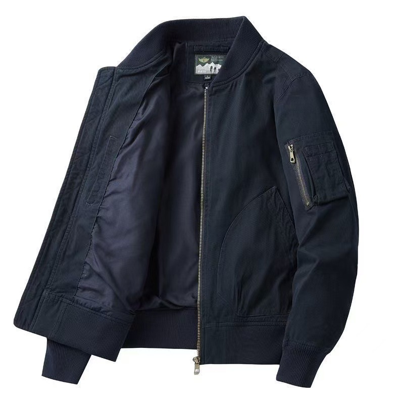 Men's Bomber Jacket Baseball Collar Loose Fit