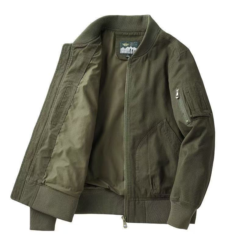 Men's Bomber Jacket Baseball Collar Loose Fit