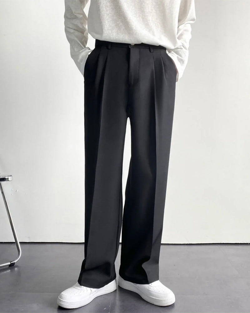 Trousers Cotton Wide Fit Relaxed Tailoring