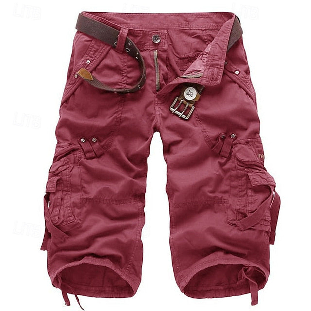 Cargo Shorts Men Cotton Blend Hip Fit Flap Pocket Welt Back Pocket Summer