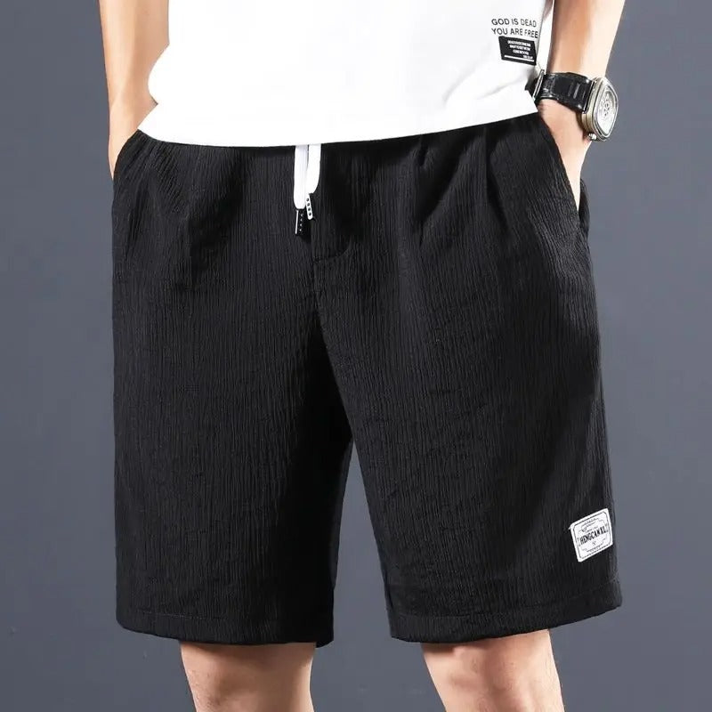 Men's Woven Shorts Drawstring Waist Side Pockets Relaxed Fit Casual