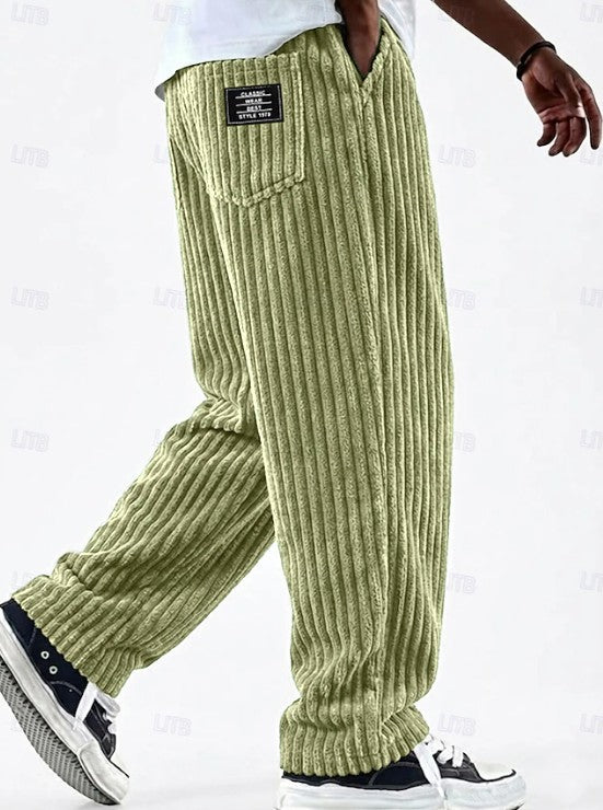 Desmond men's corduroy-style trousers - Light Green