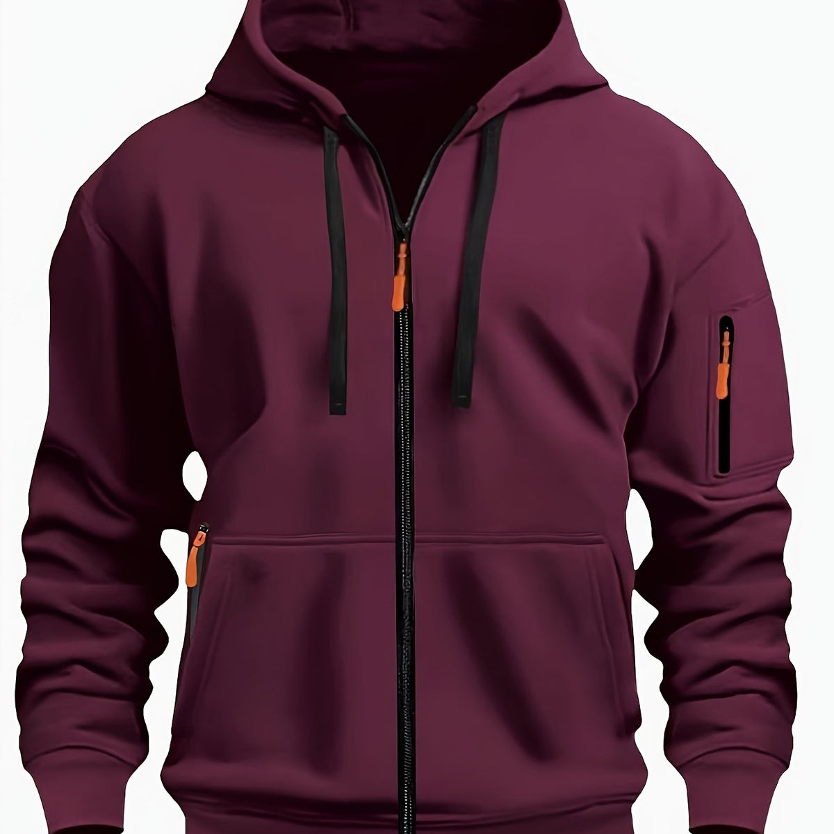 Douglas men's zip-up hoodie - Burgundy