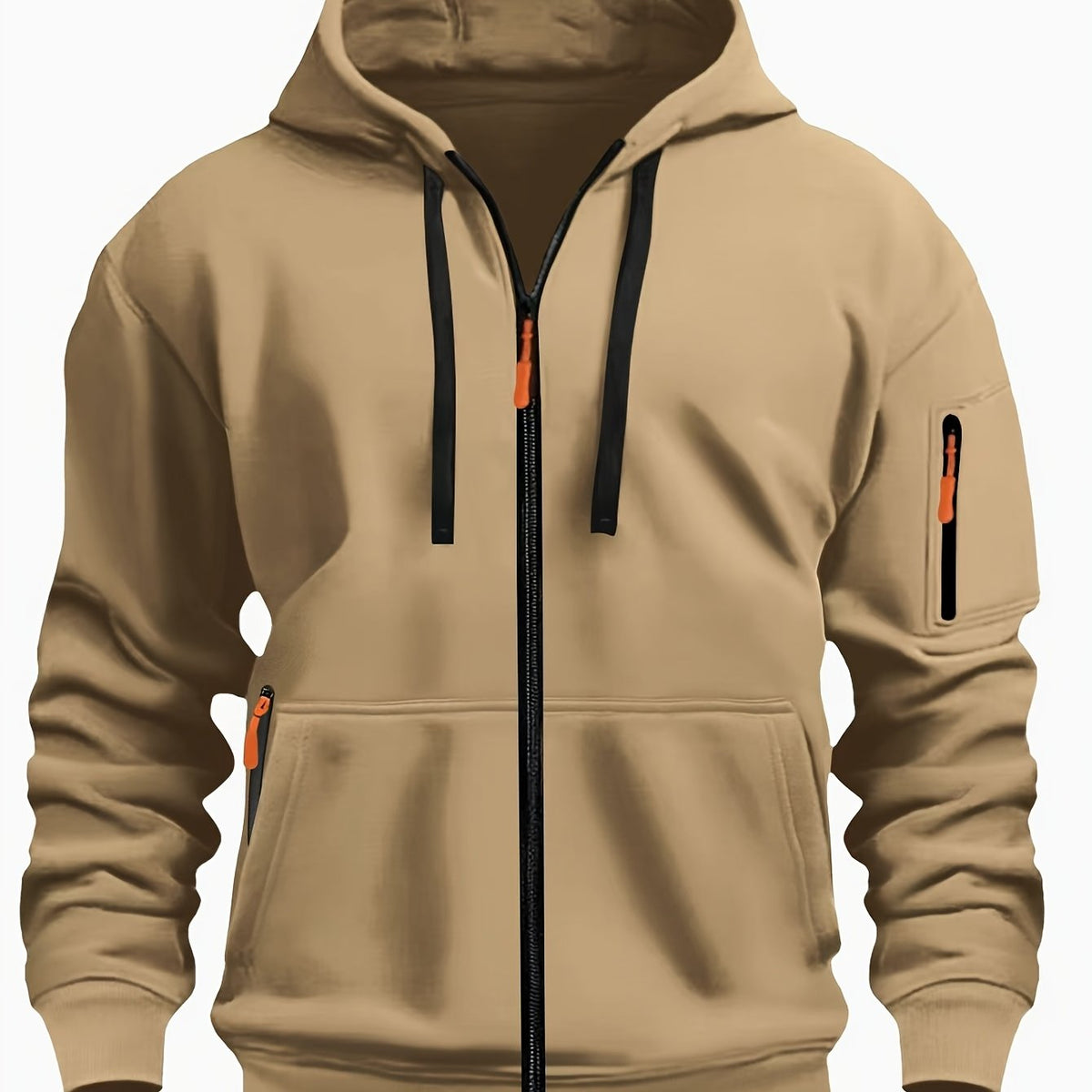 Douglas men's zip-up hoodie - Khaki